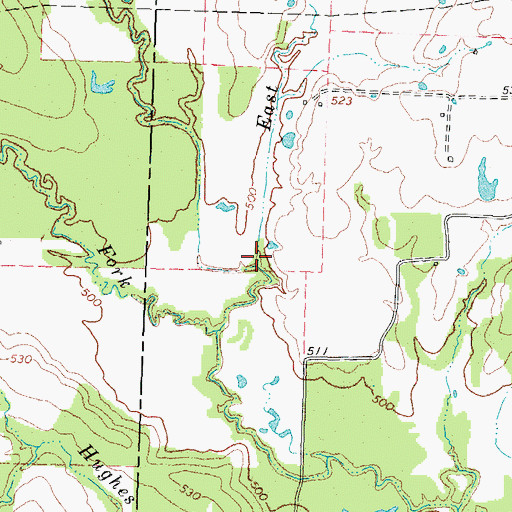 Topographic Map of Middle Fork Turkey Creek, TX