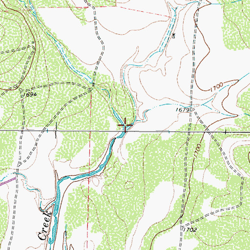 Topographic Map of Middle Mustang Creek, TX