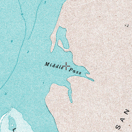 Topographic Map of Middle Pass, TX