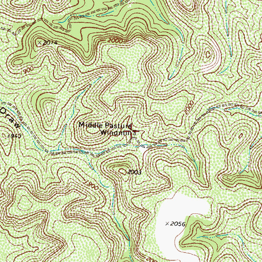 Topographic Map of Middle Pasture Windmill, TX