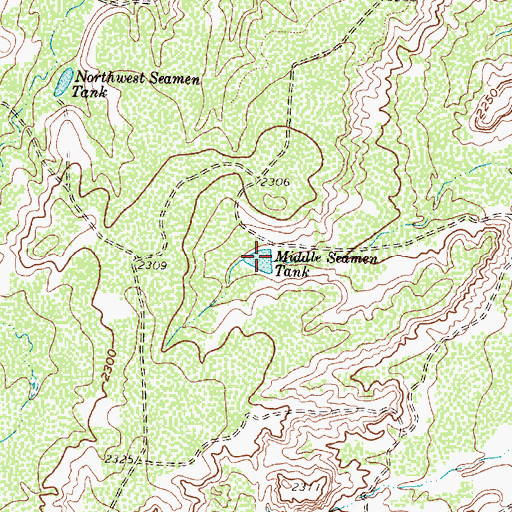 Topographic Map of Middle Seamen Tank, TX