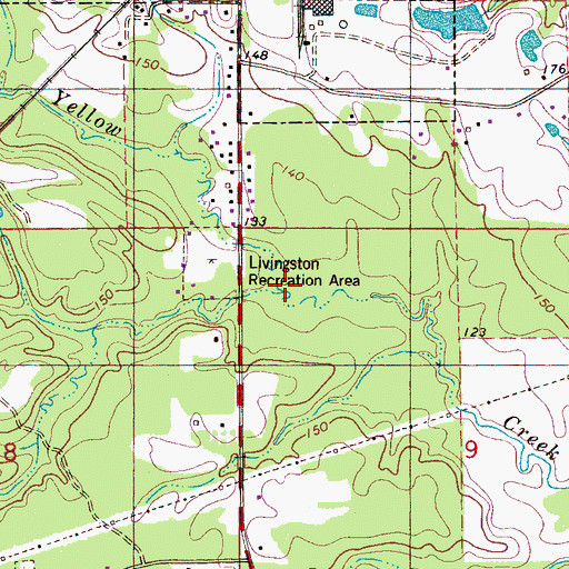 Topographic Map of Hannah Branch, AL