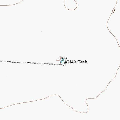 Topographic Map of Middle Tank, TX
