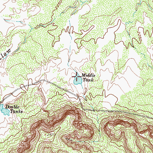 Topographic Map of Middle Tank, TX