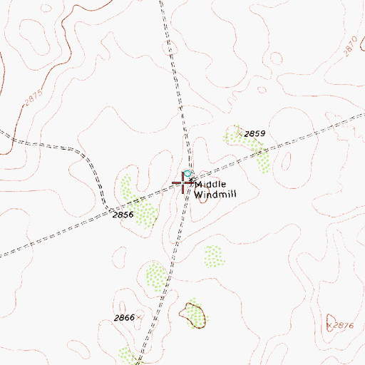 Topographic Map of Middle Windmill, TX