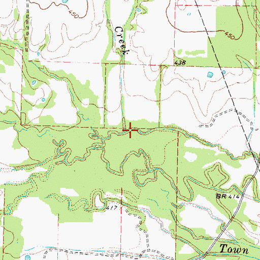 Topographic Map of Midget Creek, TX