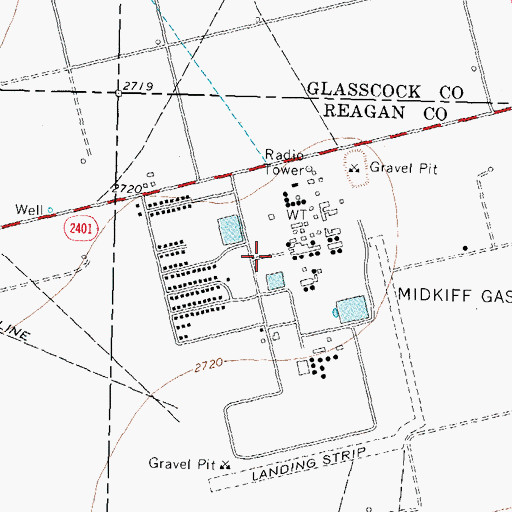 Topographic Map of Midkiff Gas Plant, TX