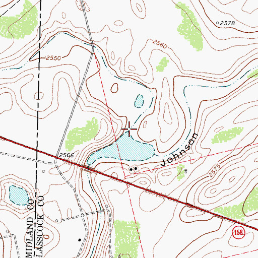 Topographic Map of Midland Draw, TX