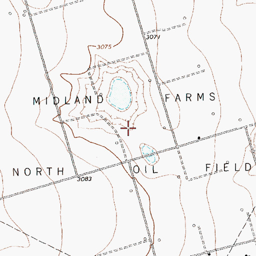 Topographic Map of Midland Farms North Oil Field, TX