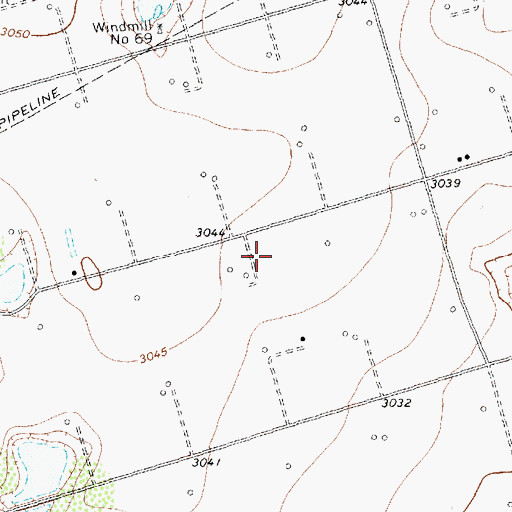 Topographic Map of Midland Farms Oil Field, TX