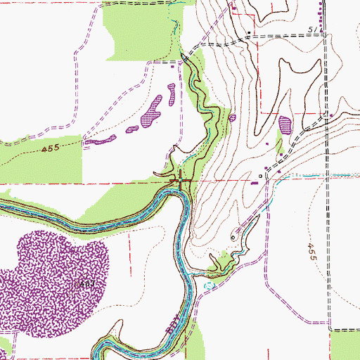 Topographic Map of Midway Branch, TX
