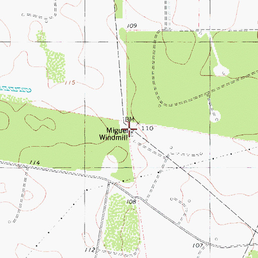 Topographic Map of Miguel Windmill, TX