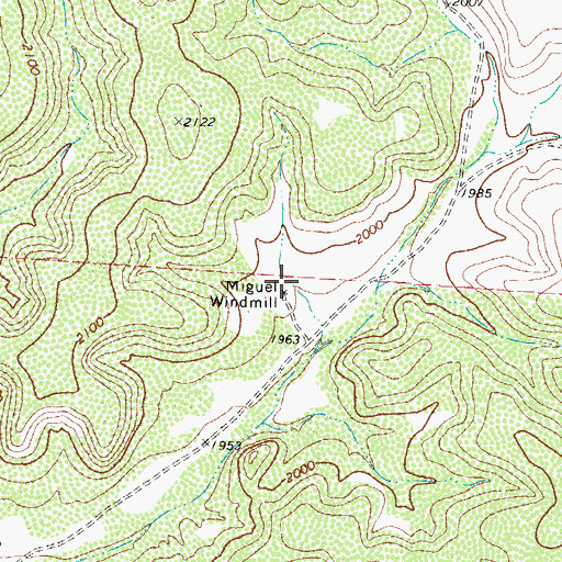Topographic Map of Miguel Windmill, TX