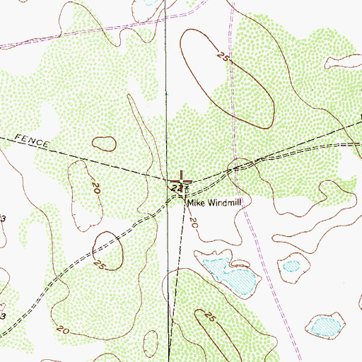 Topographic Map of Mike Windmill, TX