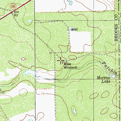Topographic Map of Mike Windmill, TX