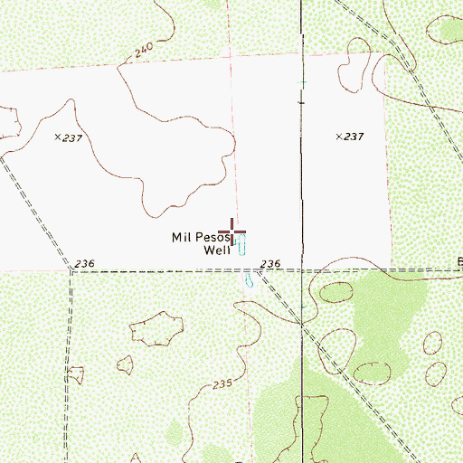 Topographic Map of Mil Pesos Well, TX