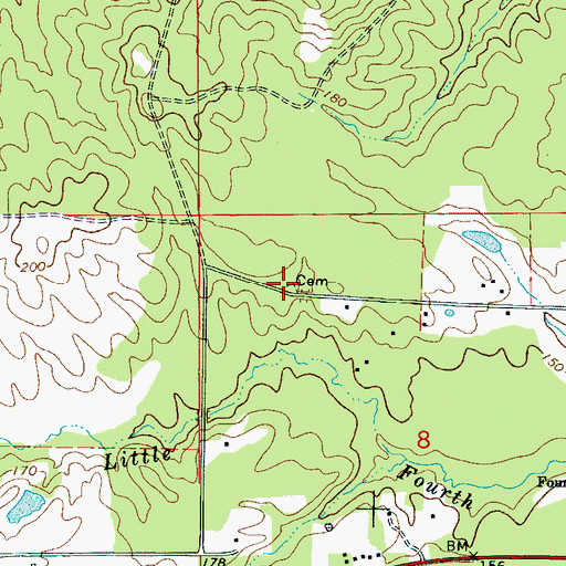 Topographic Map of Hicks Cemetery, AL
