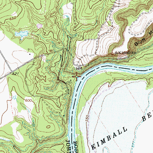 Topographic Map of Mill Creek, TX
