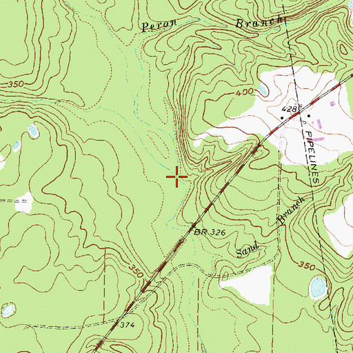 Topographic Map of Mill Creek, TX