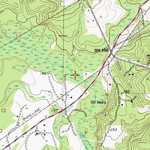 Topographic Map of Mill Creek, TX
