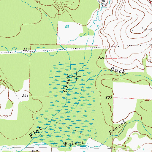 Topographic Map of Mill Creek, TX
