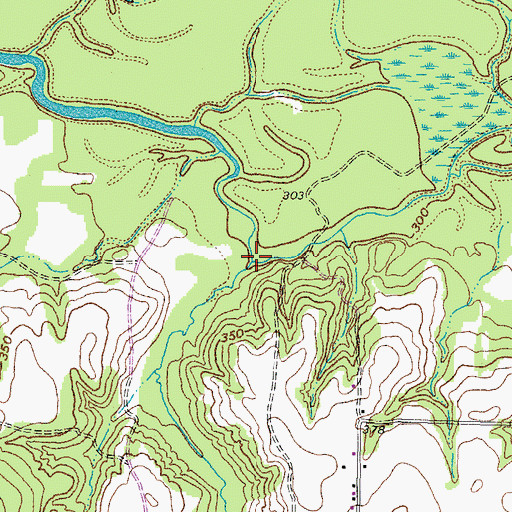 Topographic Map of Mill Creek, TX