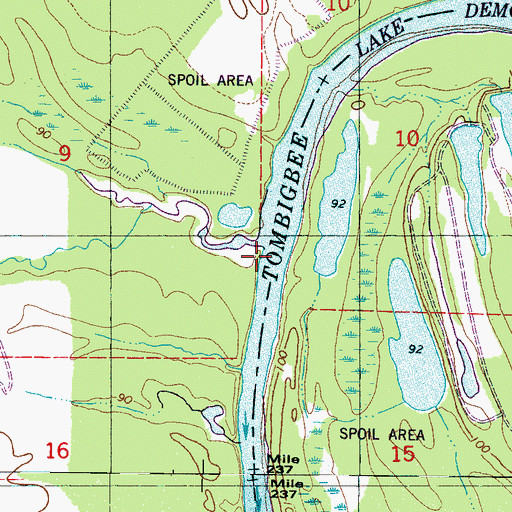 Topographic Map of Houstons Landing (historical), AL