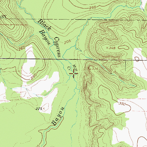 Topographic Map of Mill Creek, TX
