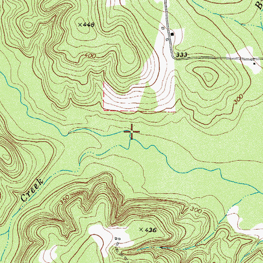 Topographic Map of Mill Creek, TX