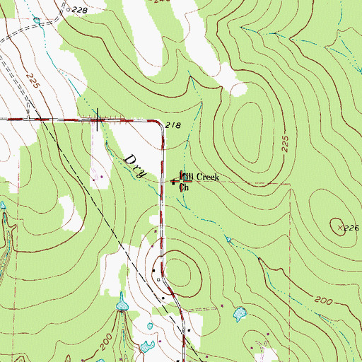 Topographic Map of Mill Creek Church, TX