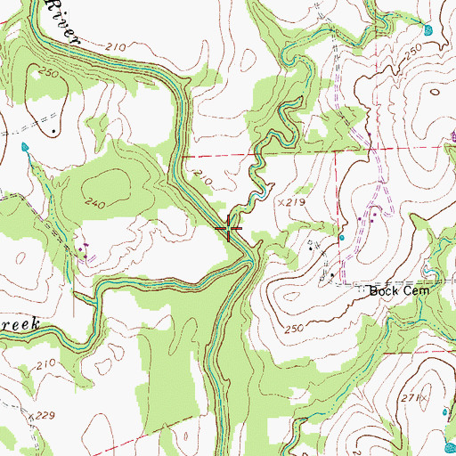 Topographic Map of Miller Branch, TX