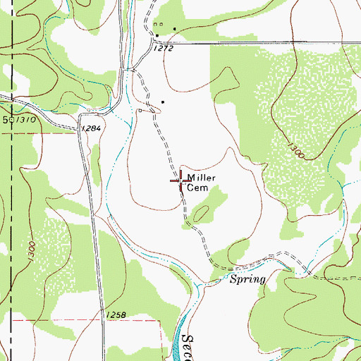 Topographic Map of Miller Cemetery, TX