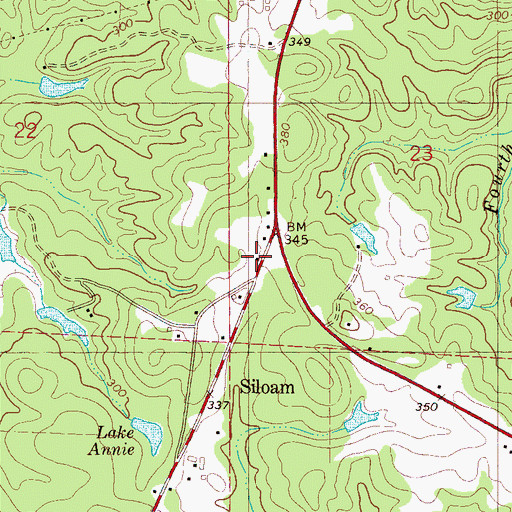 Topographic Map of Intercourse School, AL