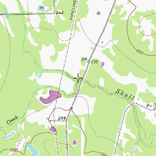 Topographic Map of Miller Creek, TX