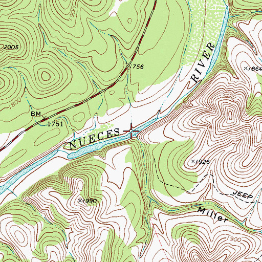 Topographic Map of Miller Draw, TX