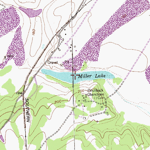 Topographic Map of Miller Lake, TX