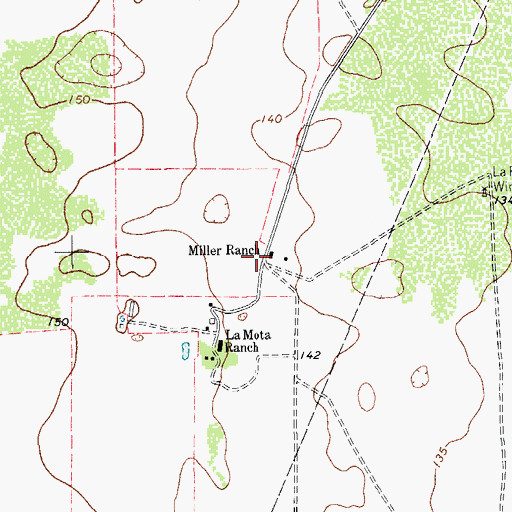 Topographic Map of Miller Ranch, TX