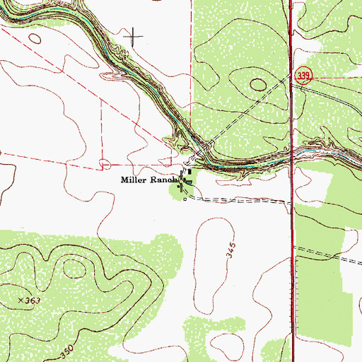 Topographic Map of Miller Ranch, TX
