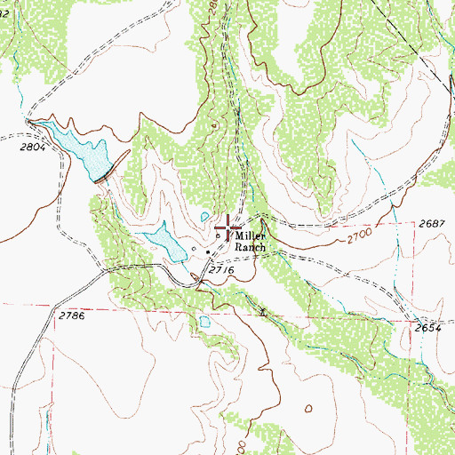 Topographic Map of Miller Ranch, TX