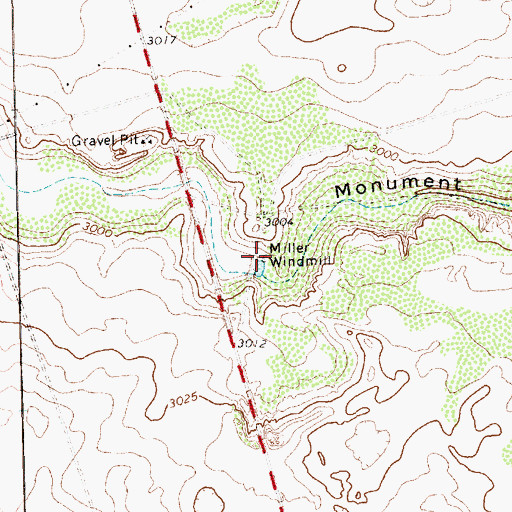 Topographic Map of Miller Windmill, TX