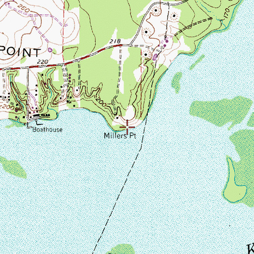 Topographic Map of Millers Point, TX