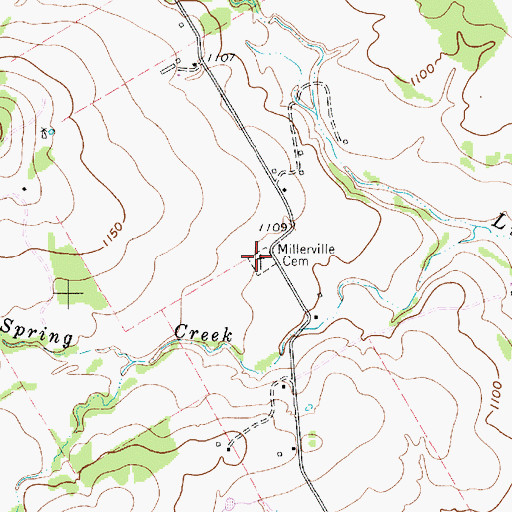 Topographic Map of Millerville Cemetery, TX