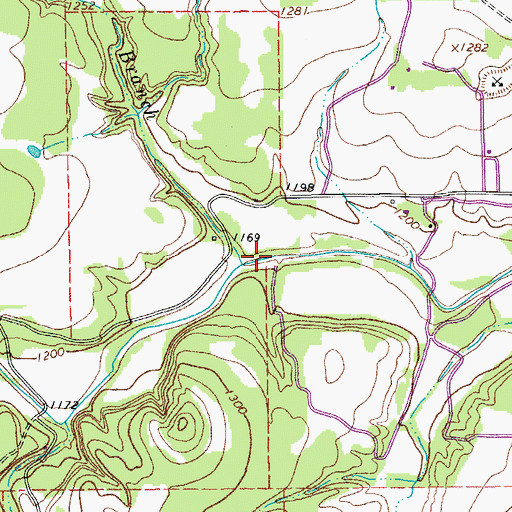 Topographic Map of Millseat Branch, TX