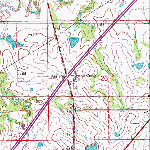 Topographic Map of Jones Creek School (historical), AL