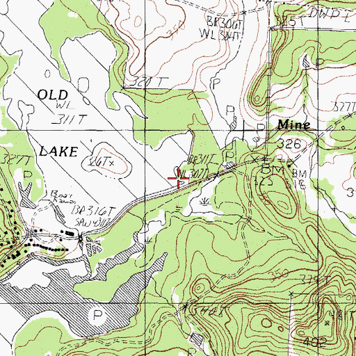 Topographic Map of Mine Creek, TX