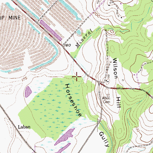 Topographic Map of Mineral Branch, TX
