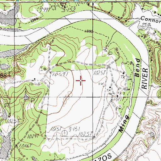 Topographic Map of Ming Bend, TX