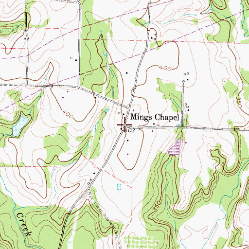 Topographic Map of Mings Chapel, TX