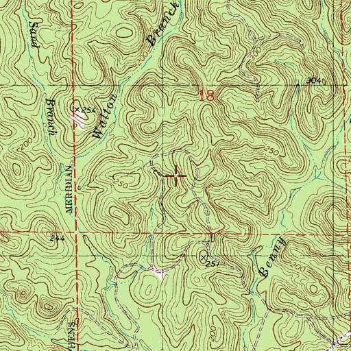 Topographic Map of Kenyon Church, AL
