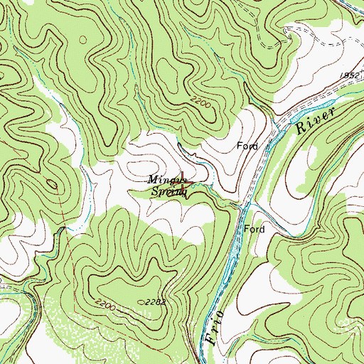 Topographic Map of Mingus Spring, TX